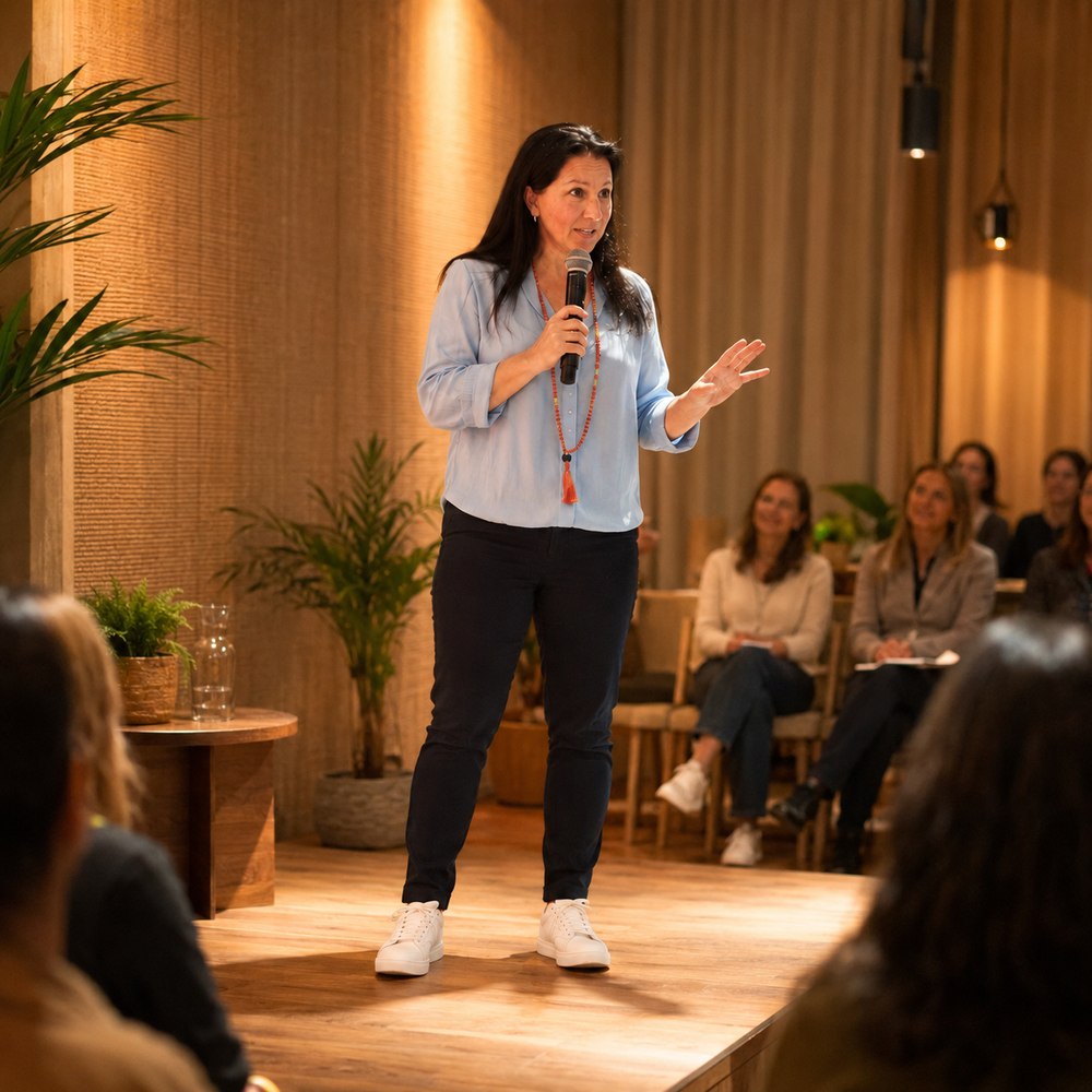 Nic Monteforte presenting to an audience